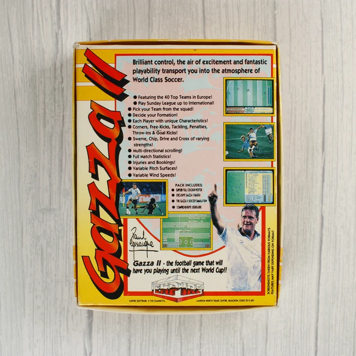 Gazza II videójáték dobozának hátoldala játékmenet képekkel