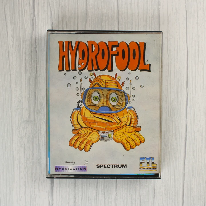 A Hydrofool videójáték elölnézete a műanyag tokban