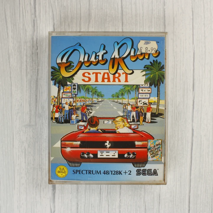 Out Run ZX Spectrum borítókép Az Out Run videójáték előlapja ZX Spectrum platformra