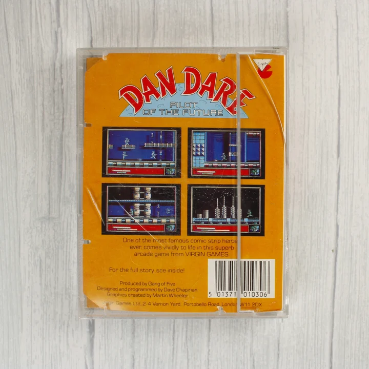Dan Dare Pilot of the Future ZX Spectrum játék kazetta tokban hátulnézet