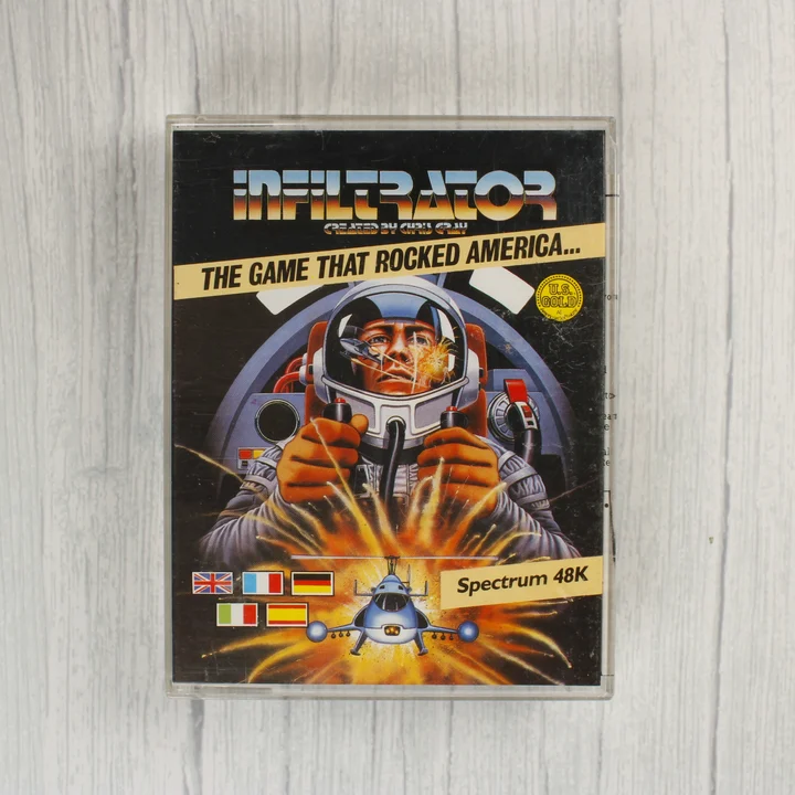 Infiltrator videójáték előlapja ZX Spectrum 48K platformra