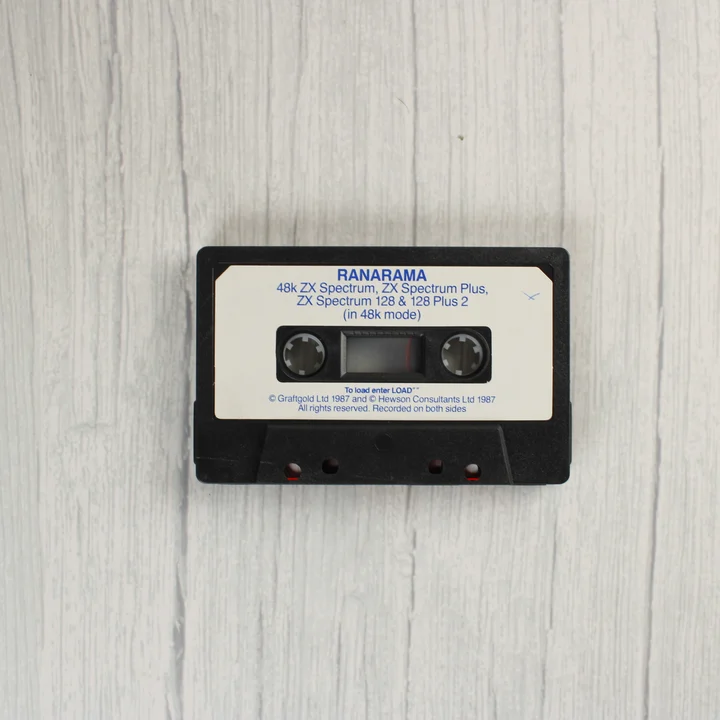 Ranarama ZX Spectrum fekete kazetta fehér címkével