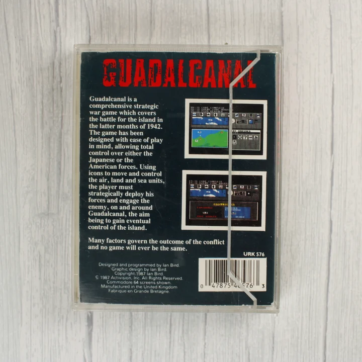 Guadalcanal ZX Spectrum videójáték tokja hátulról