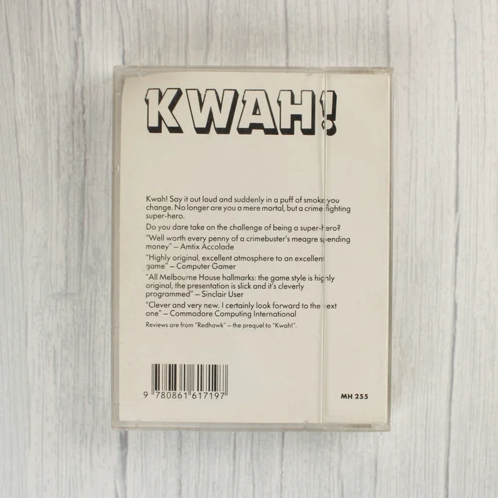 KWAH! Sinclair Spectrum videójáték tokja hátulról