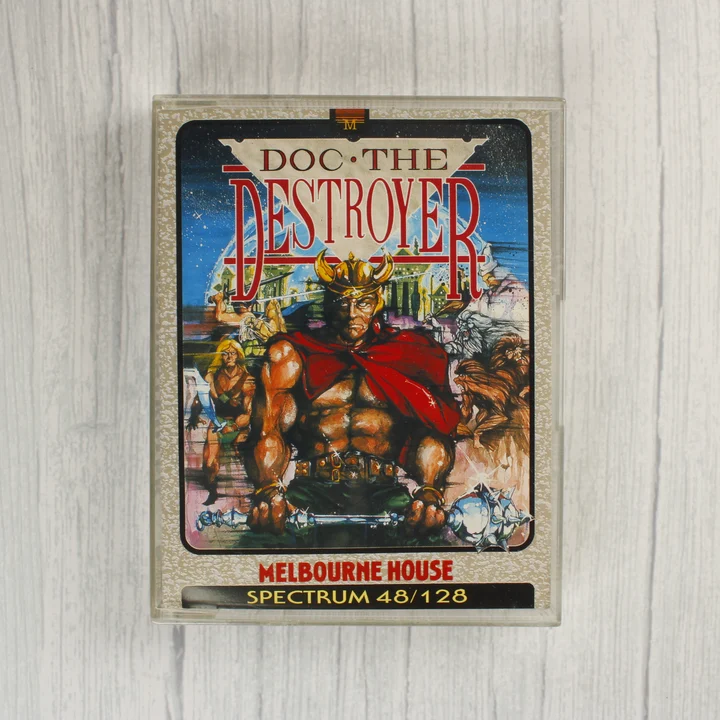 Doc the Destroyer ZX Spectrum játék kazetta tokban elölnézetből