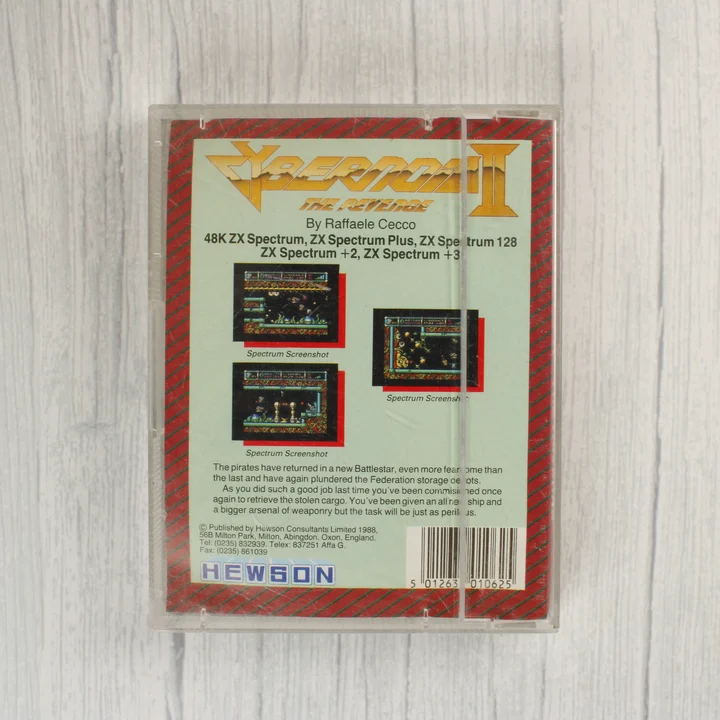 Cybernoid II: The Revenge ZX Spectrum játék tokban hátulnézetből