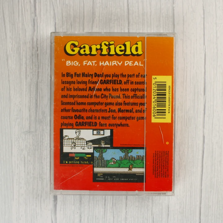 Garfield: Big, Fat, Hairy Deal ZX Spectrum játék tokja hátulról