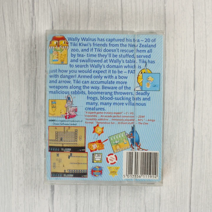 The New Zealand Story ZX Spectrum játék tokja hátulról