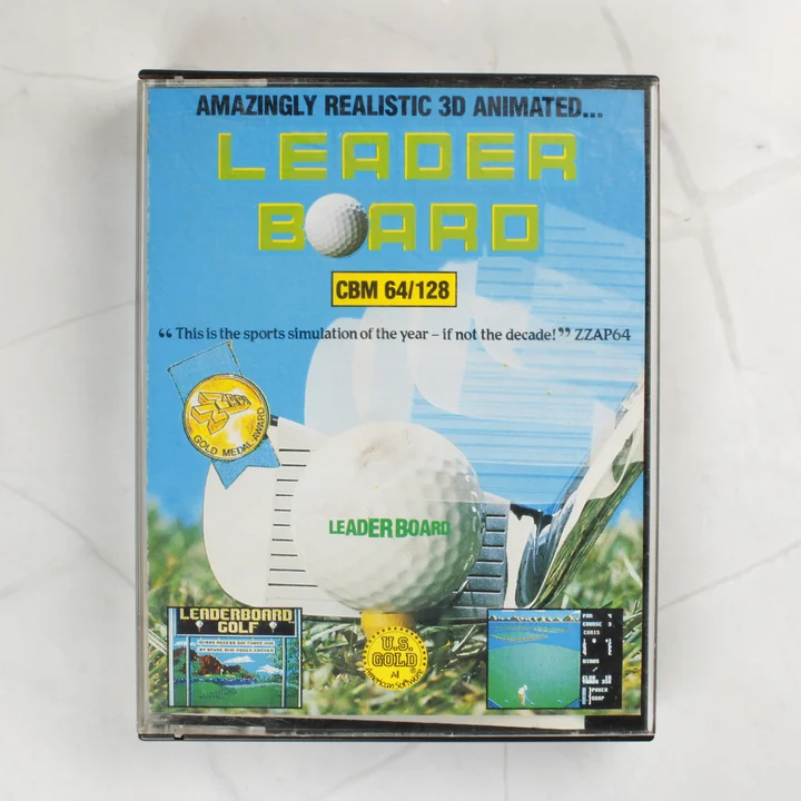 Leader Board Commodore 64 videójáték tokja elölről