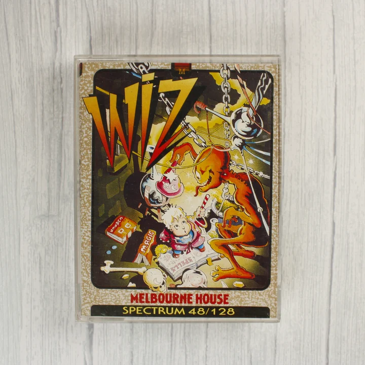WIZ ZX Spectrum videójáték borító WIZ videójáték ZX Spectrum kazetta elölnézete a tokban