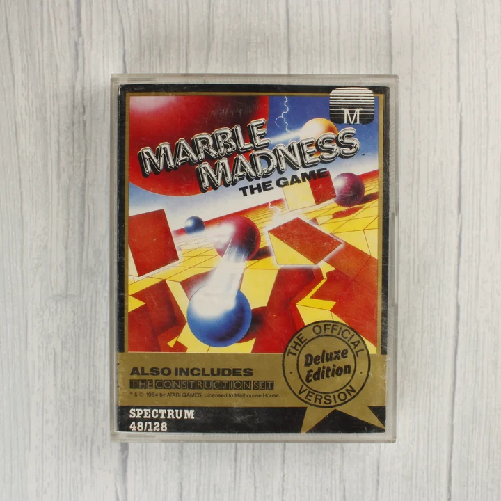 Marble Madness ZX Spectrum játék kazetta tokban elölnézetből