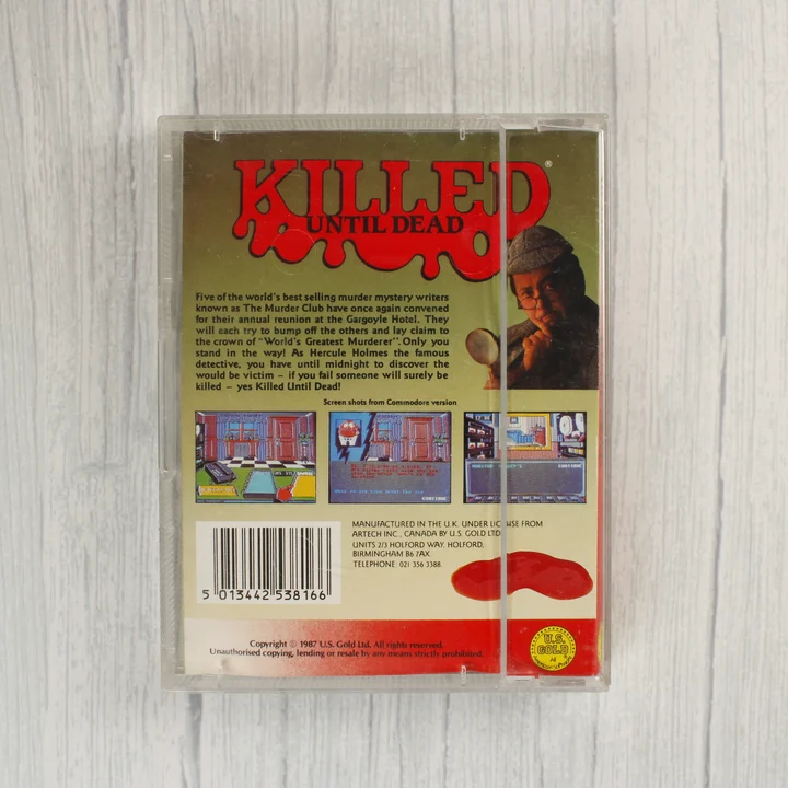 Killed Until Dead ZX Spectrum hátlap Killed Until Dead ZX Spectrum játék kazetta tokja hátulról