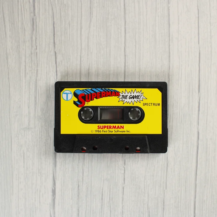 Superman: The Game ZX Spectrum fekete kazetta sárga címkével