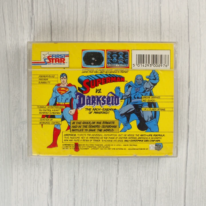 Superman: The Game ZX Spectrum játék tokban hátulnézetből