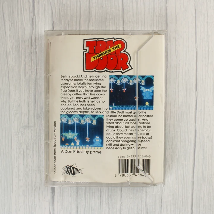 Through the Trap Door ZX Spectrum játék hátoldala