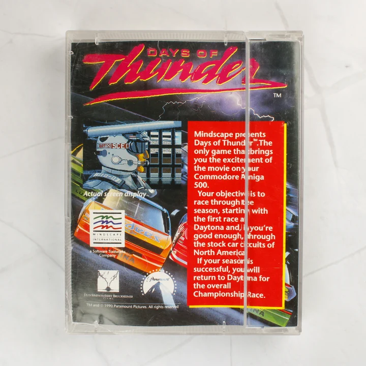 Days of Thunder Amiga játék hátlapja