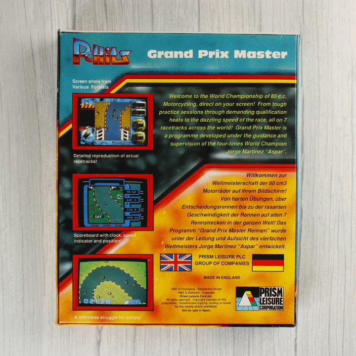 Grand Prix Master Amiga játék dobozának hátoldala