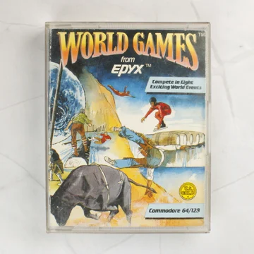 World Games Commodore 64 videójáték kazetta tokban