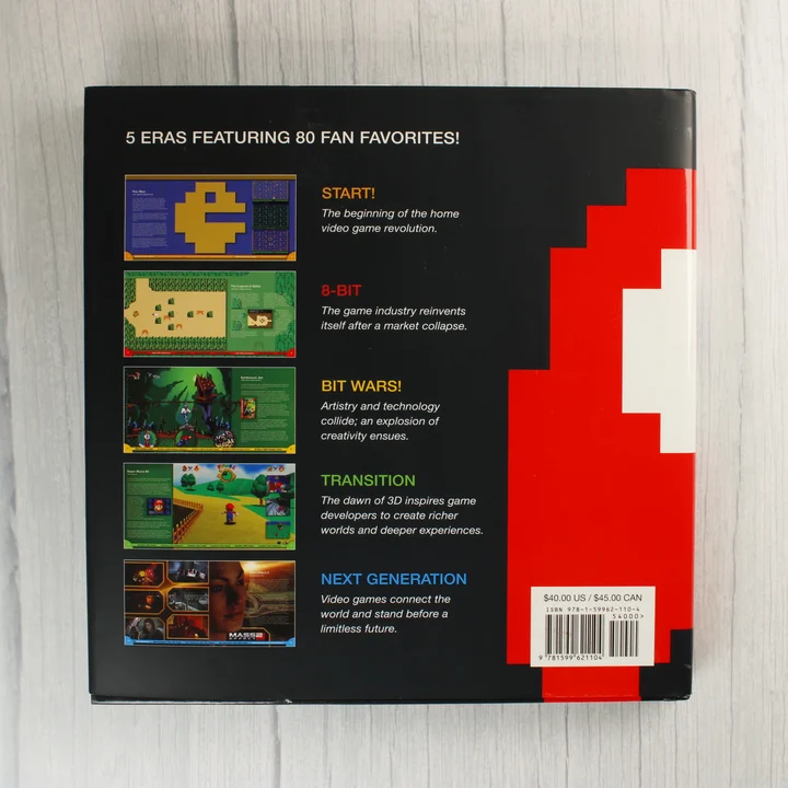 The Art of Video Games könyv hátoldala vonalkóddal és játékismertetőkkel