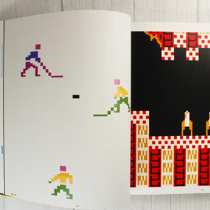 Pixeles jégkorong és várkastély illusztráció a könyvben