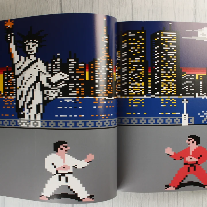 Karate játék illusztrációja New York-i háttérrel