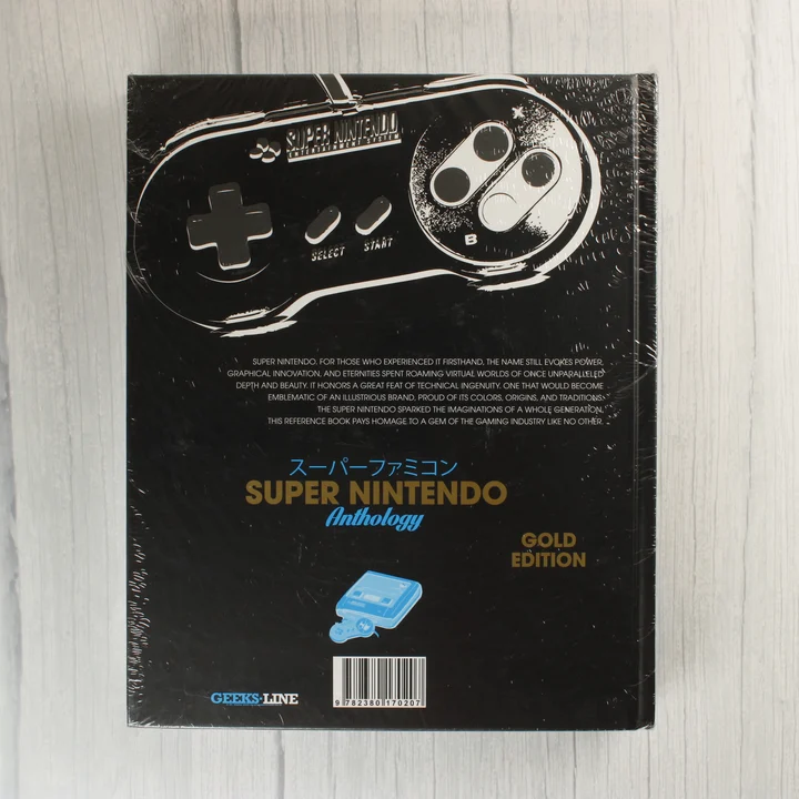 A Super Nintendo Anthology Gold Edition könyv hátoldala vonalkóddal.