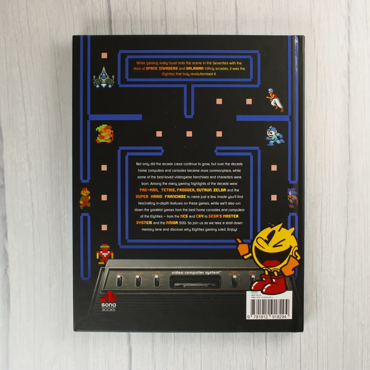 The Ultimate 80s Retro Gaming Collection könyv hátsó borítója