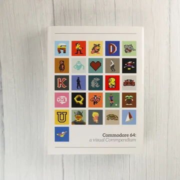 Commodore 64: a visual Commpendium könyv előlapja színes pixelgrafikus ikonokkal