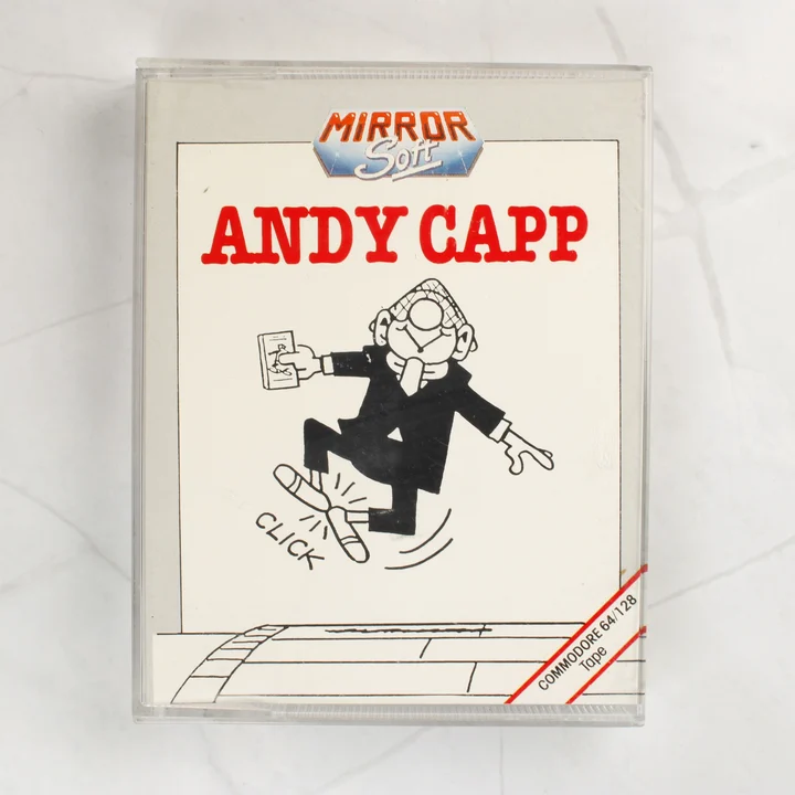 Andy Capp C64 borító Andy Capp Commodore 64 videójáték kazetta tokban