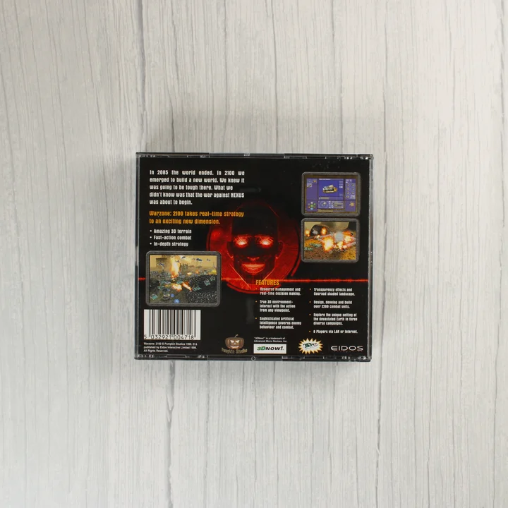 Warzone 2100 műanyag tok hátoldala