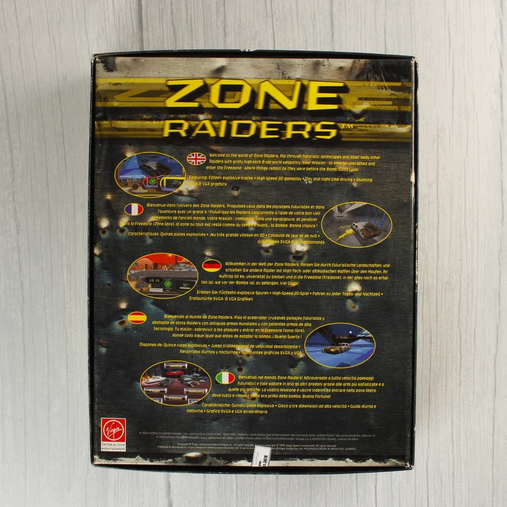 Zone Raiders PC doboz hátlap Zone Raiders PC játék dobozának hátoldala