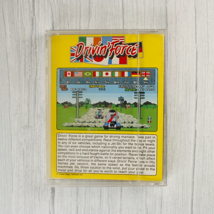 Drivin' Force Amiga játék tokja hátulról