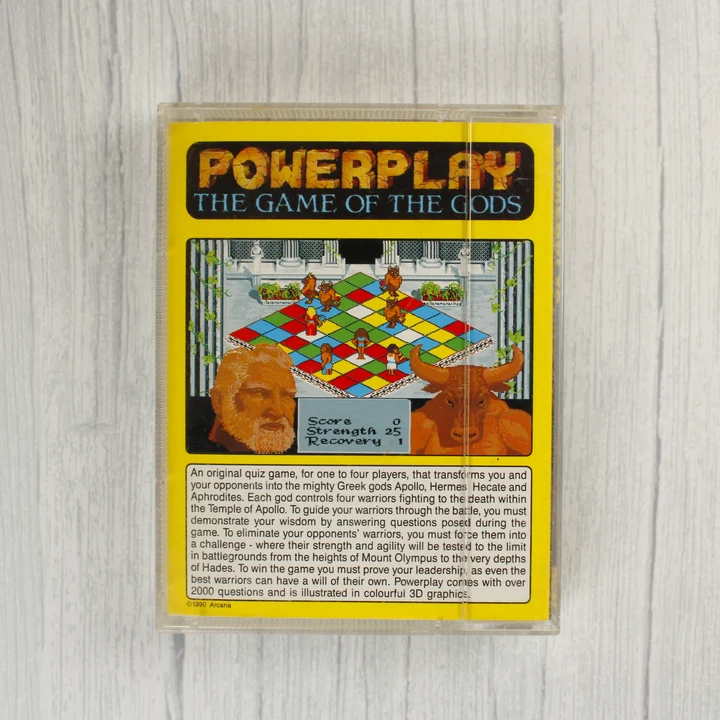 Powerplay: The Game of the Gods Amiga játék tokja hátulról