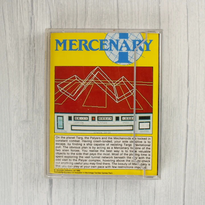 A Mercenary videójáték hátoldali inzertje a tokban