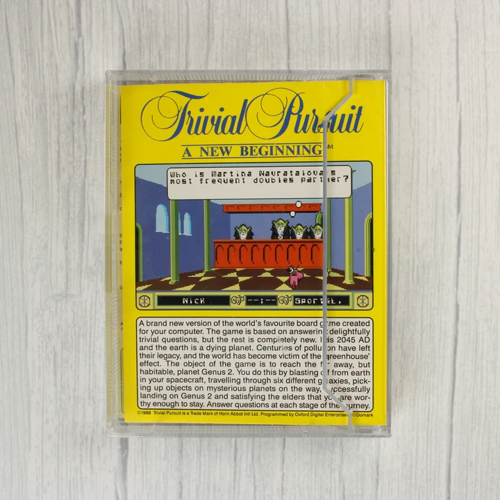 Trivial Pursuit: A New Beginning Amiga játék tokja hátulról
