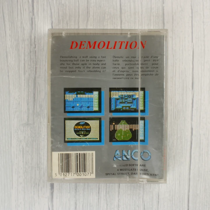 Demolition videójáték tokjának hátoldala