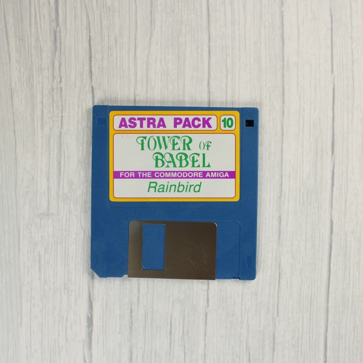 Tower of Babel kék floppy lemez Amiga platformhoz