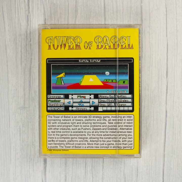 Tower of Babel Amiga játék tokjának hátlapja