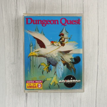 Dungeon Quest Amiga játék előlapi borítója griffmadaras illusztrációval
