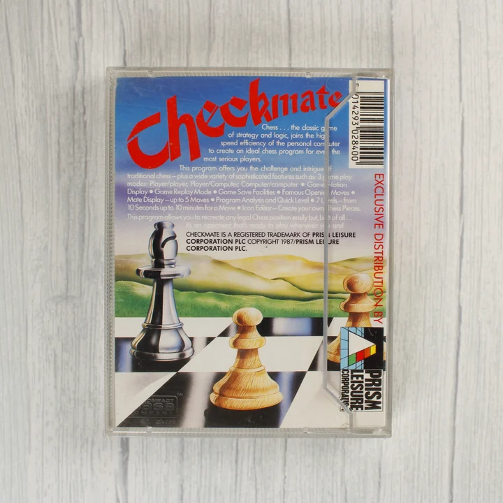 Checkmate videójáték tokjának hátoldala