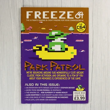 A Freeze64 fanzin 18. számának színes borítója a Park Patrol játékkal