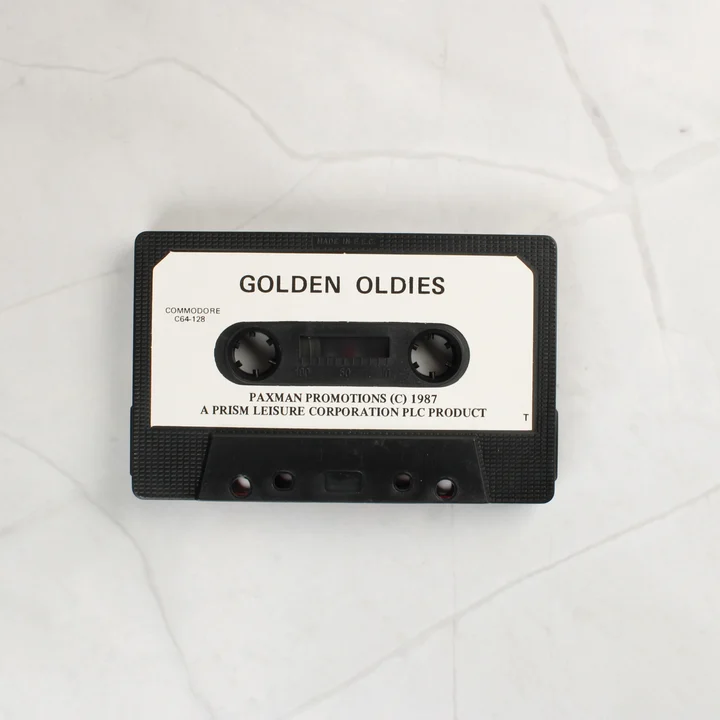 Golden Oldies C64 adathordozó kazetta Fekete Golden Oldies videójáték kazetta fehér címkével