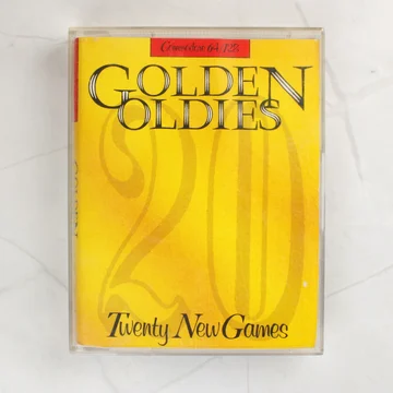 Golden Oldies Commodore 64 videójáték kazetta elölnézete sárga borítóval