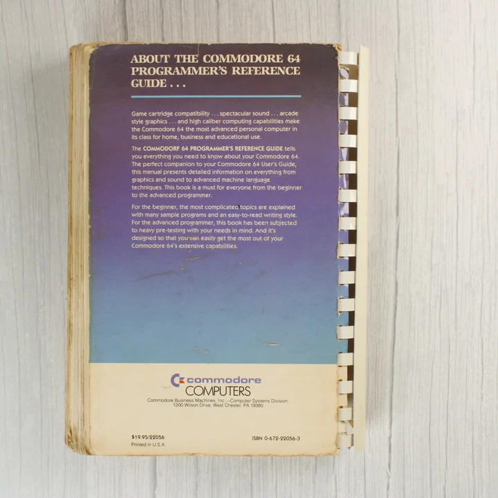 Commodore 64 kézikönyv hátlap A könyv hátoldala