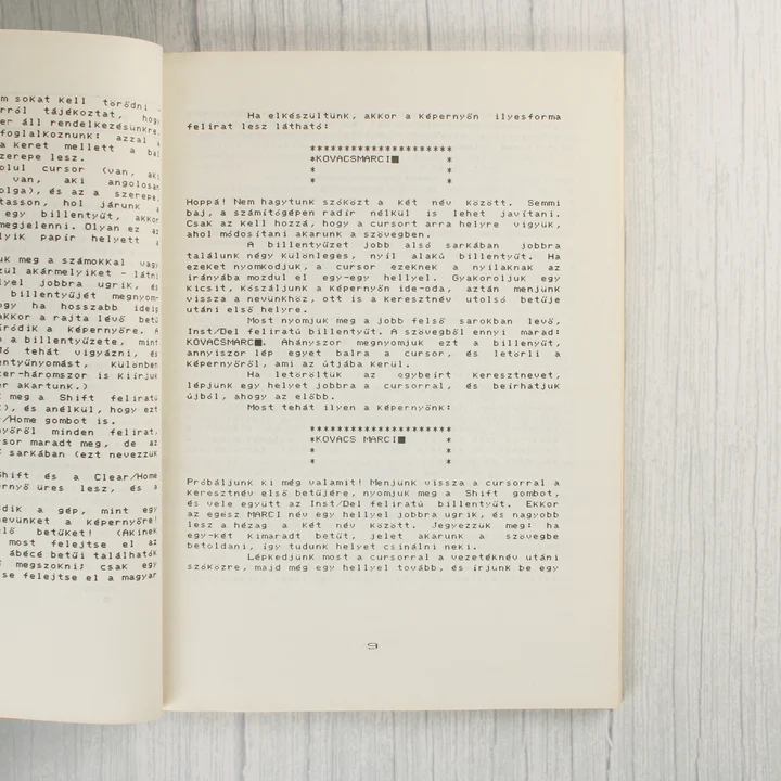 Egy belső oldal a könyvből szöveggel és példákkal