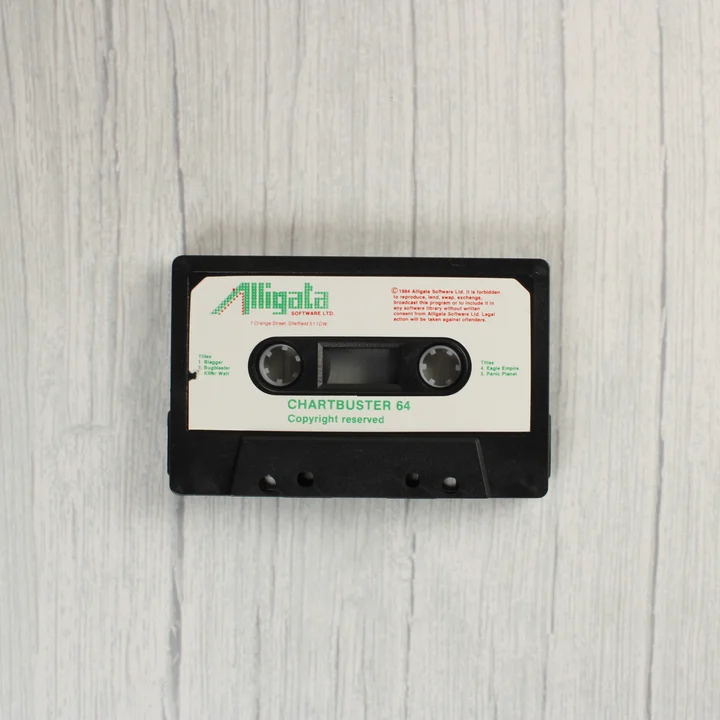 Alligata Chartbuster Commodore 64 eredeti műsoros kazetta