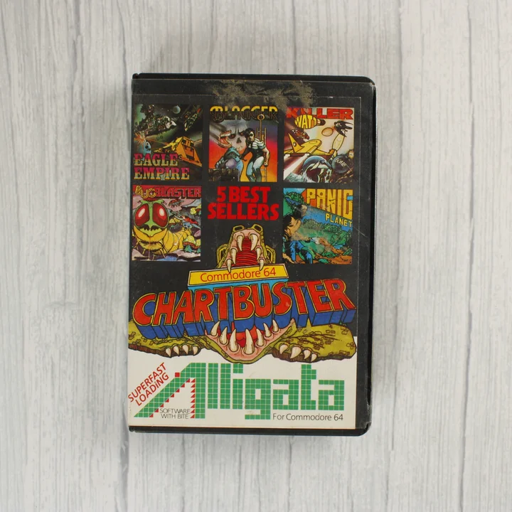 Alligata Chartbuster Commodore 64 videójáték tok elölnézete