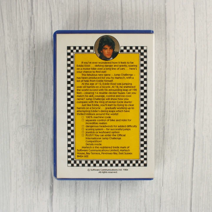 Eddie Kidd Jump Challenge Commodore 64 játék hátlapja