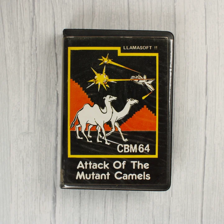 Attack of the Mutant Camels C64 játék tokjának előlapja