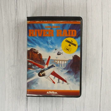 River Raid videójáték Commodore 64 tok elölnézete